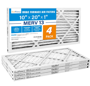 lot 339 image: LotFancy 10x20x1 Air Filters, MERV 13 AC Furnace Filters, 4 Pack