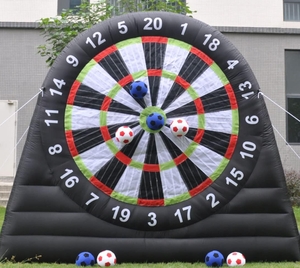 lot 3 image: Giant Outdoor Inflatable Soccer Dart Board with 8 Soccer Balls