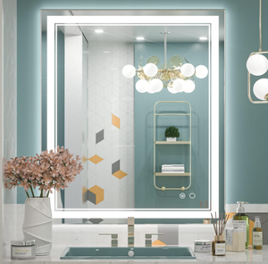 lot 41 image: Keonjinn LED Bathroom Mirror, Lighted Vanity Mirror with Lights, 30 x 36 Inch