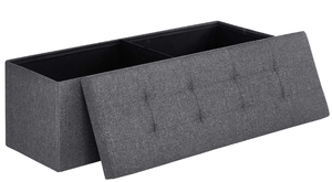 lot 184 image: SONGMICS 43 Inches Folding Storage Ottoman Bench