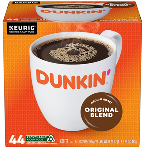 lot 475 image: LOT OF 4 Dunkin Original Blend Medium Roast Coffee, 176 Keurig K-Cup Pods