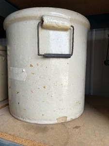 lot 34 image: 5 Gallon Red Wing Crock with Handles