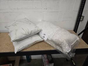 2 King size Memory Foam pillows and 2 Bamboo foam pillows