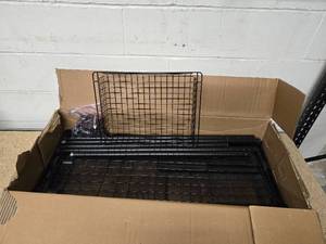 65 Black Bakers Rack with Cutting Board & Hanging Storage