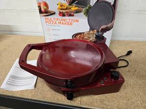 Commercial Chef Multifunction Pizza Maker & Indoor Grill - Red