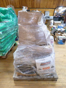 Pallet of Peg Board Hooks and Wire Shelving