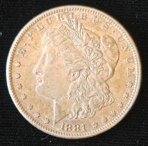 lot 9 image: 1881 Morgan Silver Dollar
