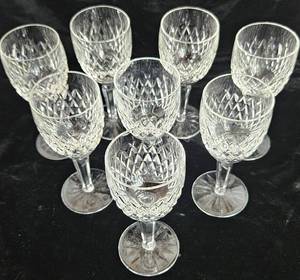 lot 8 image: Waterford Crystal 6.5 WineWater Glass - set of 8