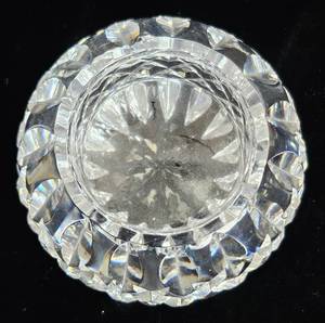 lot 29 image: Waterford Crystal Votive Candle Holder 2.5 H x 3 round and 2007 Limited Edition Jolly Snowman Candle Holder 3.5 H x 4.25 W