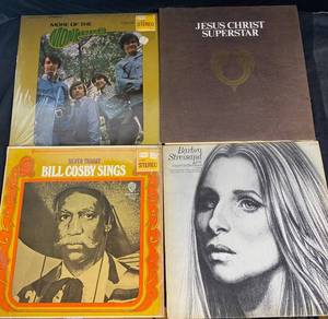 lot 45 image: Vintage Original Vinyl Albums- Jesus Christ Superstar, Barbara Streisand Live Concert At The Forum, More of the Monkees and Bill Cosby Sings Silver Throat