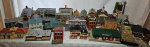 lot 57 image: Walthers Model Railroad Assorted Structures Built from Kits- 26 Kits Total