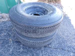 lot 6 image: Pair of Trailer Tires 4 hole