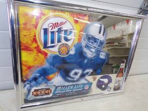 lot 63 image: Miller Light Super Bowl Vikings Framed Mirror