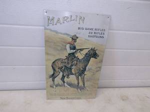 lot 68 image: Marlin Metal Sign