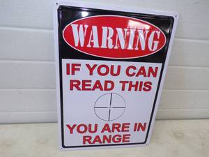 lot 77 image: Warning Metal Sign