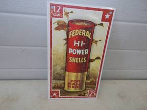 lot 80 image: Federal Hi-Power Metal Sign