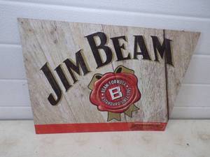 lot 81 image: Jim Beam Metal Sign