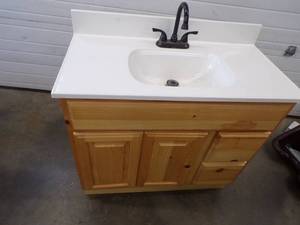 lot 97 image: 36 Bathroom Vanity with Sink and Faucet