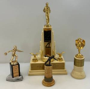 lot 80 image: Misc. Vintage Bowling Trophies  & More