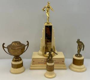 lot 81 image: Misc. Vintage Bowling Trophies  & More