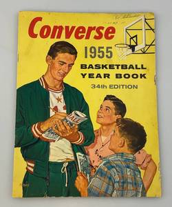 lot 226 image: 1955 Converse Basketball Yerbook (Some Writing On Upper Right Corner Of Cover