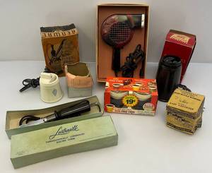 lot 230 image: Vintage Hair Dryer, Electric Comb, Vaporizers & Empty Vaporizer Boxes