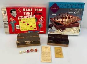 lot 232 image: Vintage Gin Play Kit, Chess Set & More
