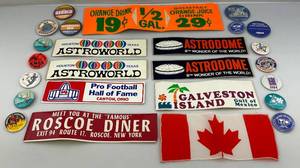 lot 238 image: Misc. Vintage Buttons & Bumper Stickers