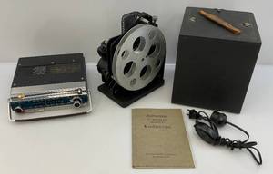 lot 246 image: Vintage Model C KodaScope Projector In Case With Original Manual & Vintage Sony Radio