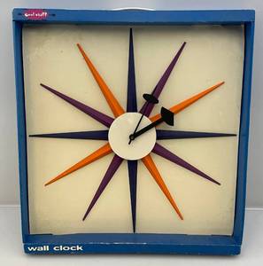 lot 282 image: Vintage Art Deco Wall Clock In Original Box