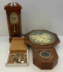 lot 286 image: Vintage Clock Parts Including Wrist, Pocket & More