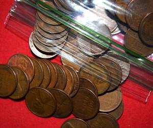 Lot of (150) WHEAT Cents from Philadelphia and Denver mints 1940s and 1950s