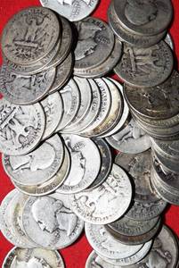 Lot of (50) 90% Silver Washington Quarters