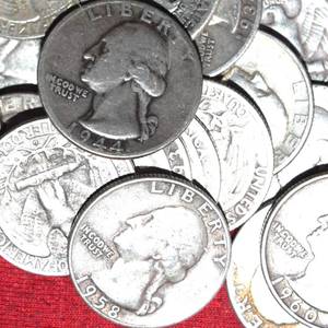 Lot of (40) 90% Silver Washington Quarters