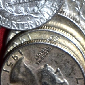 Lot of (50) 90% Silver Washington Quarters