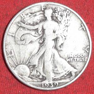 Lot of (1) 1939D 90% Silver Walking Liberty Half Dollar