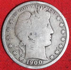 Lot of (1) 1900P 90% Silver Barber Half Dollar