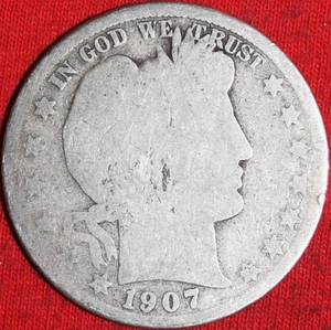 Lot of (1) 1907O 90% Silver Barber Half Dollar
