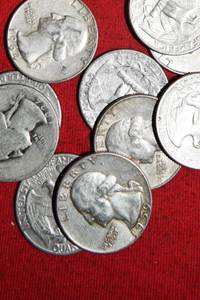 Lot of (10) 90% Silver Washington Quarters