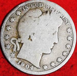 Lot of (3) 1904P1906D1908D 90% Silver Barber Half Dollars