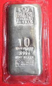 Lot of (1) 10 Troy Ounces Silver Bar .999 Fine