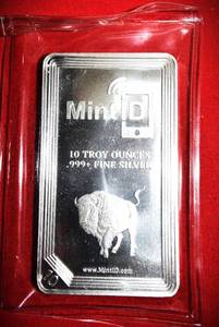 Lot of (1) 10 Troy Ounces Silver Bar .999 Fine