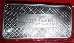 Lot of (1) 10 Troy Ounces Silver Bar .999 Fine