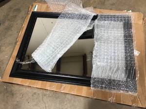 Medium Rectangle Parlor Black Beveled Glass Classic Mirror (29.5 in. H x 41.5 in. W) by Amanti Art    Customer Returns See Pictures