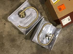 Lot of 2 Contemporary Towel Ring in Brushed Gold by Pfister     Customer Returns See Pictures