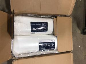 Lot of 2 Hampton Bay 22 in. x 24 in. Deep Seating Outdoor Lounge Chair Cushion in Putty      Customer Returns See Pictures