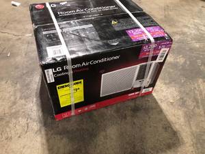LG 12,200 BTU 230208V Window Air Conditioner Cools 570 Sq. Ft. with Heater and Wi-Fi Enabled in White  Customer Returns See Pictures