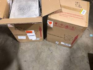 Lot of 2 Bryleigh Light Gray Lightweight Concrete Accent Table by Noble House  Customer Returns See Pictures