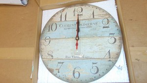 lot 59 image: LOHAS Home 12 Inch Silent Wooden Round Wall Clock