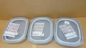 lot 93 image: 3 Pack Lot Collapsible Foot Bath Foot Soaking Tub  Portable Foot Spa Pedicure Bowl